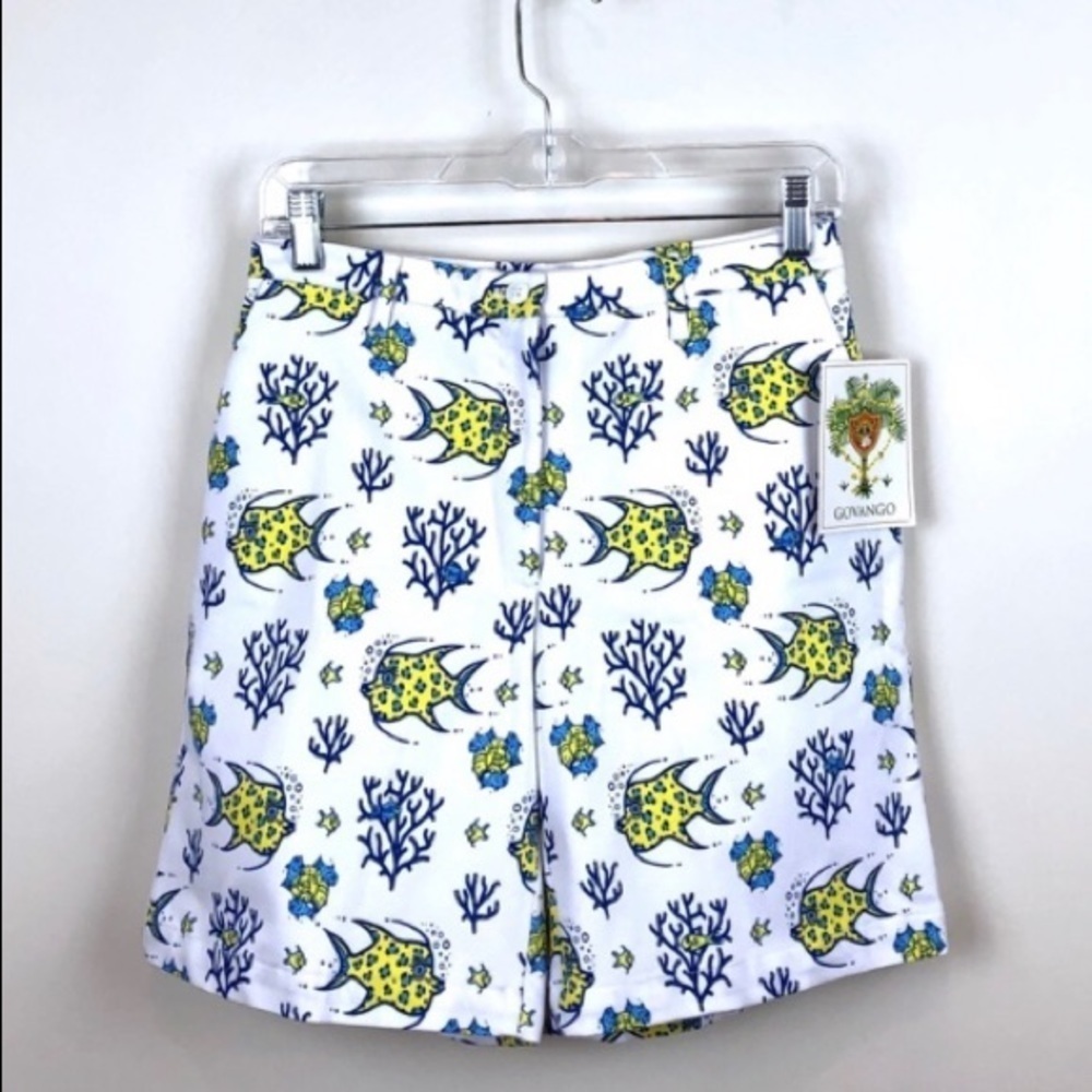 Govango Fish Print Bermuda High Rise Shorts 2